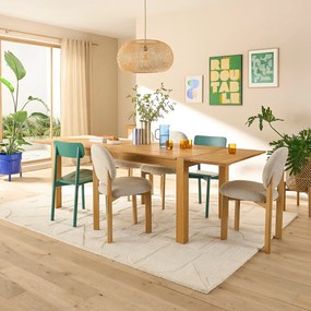 Tafel in eik, 2 verlengstukken, adelita