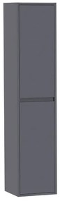 Saniclass New Future Badkamerkast - 160x35x35cm - 2 greep - loze links/rechtsdraaiende deuren - MDF - hoogglans grijs 7500