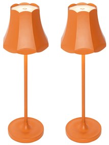 Buitenlamp met dimmer LED Set van 2 Retro tafellamp met dimmeren oranje oplaadbaar IP44 - Granny Retro IP44 Buitenverlichting Lamp