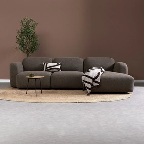 Bruine Hoekbank Chaise Longue Rechts