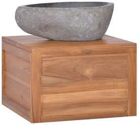 vidaXL Badkamerwandkast 45x45x30 cm massief teakhout
