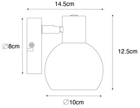 Art Deco spot goud met groen glas - Vidro