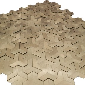 Zelfklevende Mozaïektegels Metaal | Trifold 3D Goud | 30,3×28 cm | Keuken, Bad &amp; WC