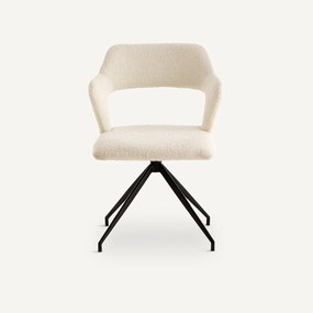 Draaiende tafelfauteuil, bouclette, Asyar