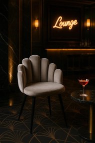 Hand Fluwelen Stoel Zwart Poten