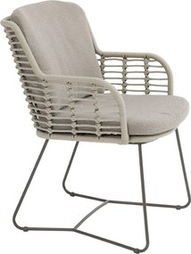 4 Seasons Fabrice tuinset 5-delig - Prado tuintafel Ø130 cm - ceramic sabbia terre
