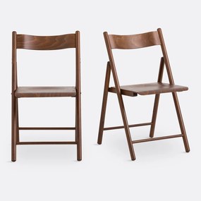 Set van 2 klapstoelen van beukenhout en gefineerd hout, Panni