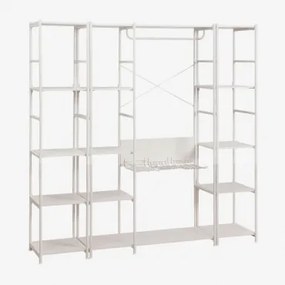 Open Modulair Kast Van 3 Delen Met 2 Stalen Planken Elviah Gardenia Wit - Sklum