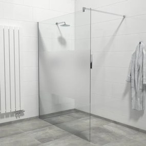 Saniclass Bellini Inloopdouche - 140x200cm - veiligheidsglas - helder glas matte band - anti kalk - chroom WR140-C/NFF