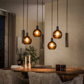 Design Hanglamp Met Glazen Bollen Bruin