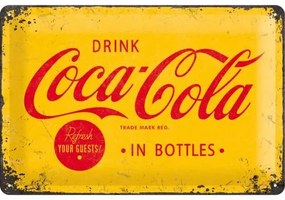 Metalen bord Coca-Cola - Logo Yellow