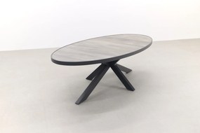 Hartman Napoli/Silva houtlook 240x115 cm. ovale tuinset - stapelbaar - 7-delig