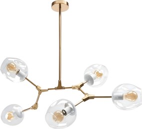 Hanglamp Goud Glas Bollen 5 Arms APP506-5C