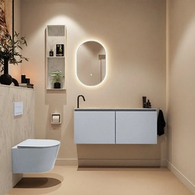 Mondiaz Ture DLux toiletmeubel 120cm clay met wastafel opalo links met kraangat