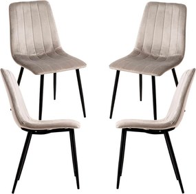 Set 4 Liny Fluwelen Stoelen