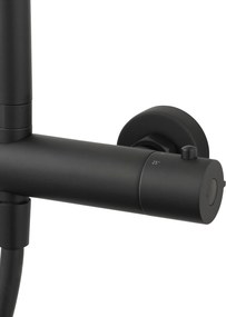 Saqu Eurotrend 225 regendoucheset met 4 straalsoorten Ø23cm mat zwart