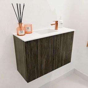 Mondiaz Joya 60cm toiletmeubel shadow met wastafel faye midden 1 kraangat talc