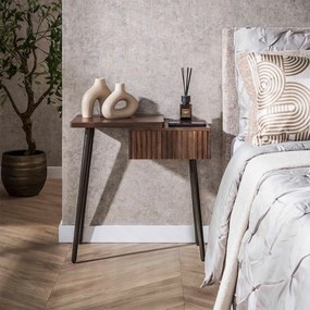 Houten Nachtkastje Met Lade Links - 60x30x61cm.