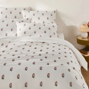 Dekbedovertrek in geborduurd vintage katoen, Anda