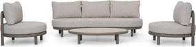 Stoel en Bank Loungeset 5 personen Aluminium Taupe  Santika Furniture Santika