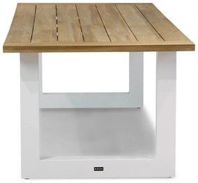 Dining Tuintafel rechthoekig wit 240 x 100 cm Aluminium/Teak Wit Talai