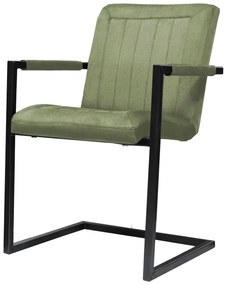 Eetkamerstoel - Lara met leuning - stof Element lichtgroen 11