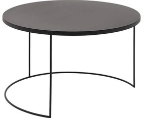 Goossens Salontafel Oda rond, metaal zwart, elegant chic, 60 x 37 x 60 cm