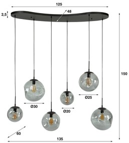 Hanglamp Glazen Bollen Organische Vorm