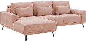 Goossens Excellent Bank Princess roze, stof, 2,5-zits, elegant chic met chaise longue links