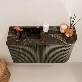 Mondiaz Joya DLux 70cm toiletmeubel ronding rechts shadow met wastafel faye links 1 kraangat lava