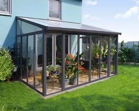 Tuinkamer Veranda Sanremo Palram - Canopia 3 x 4,25 m grijs