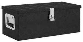 vidaXL Opbergbox 70x31x27 cm aluminium zwart