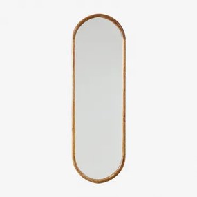 Ovale Wandspiegel In Mangohout Munya 35 X 115 Cm - Sklum