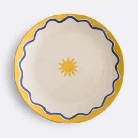 Set van 4 platte borden in aardewerk met motief, Olympe