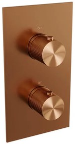 Brauer Copper Carving inbouwthermostaat - met inbouwdeel - 2 carving knoppen - PVD - geborsteld koper 5-GK-092