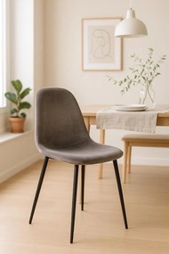 Teok Stoel Zwart Fluweel