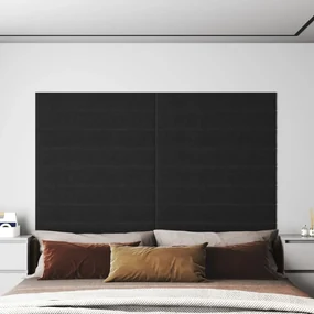 vidaXL Wandpanelen 12 st 1,62 m² 90x15 cm stof zwart