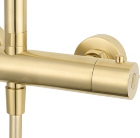 Saqu Eurotrend 225 regendoucheset met 4 straalsoorten Ø23cm geborsteld messing