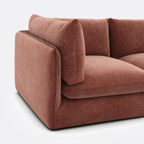 Modulaire 3-zitsbank met poef, gemêleerd polyester, Malo