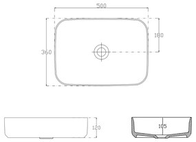 Sapho Infinity waskom 50x36cm mat wit