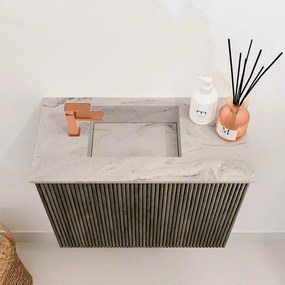 Mondiaz Joya DLux 50cm toiletmeubel shadow met wastafel faye links 1 kraangat glace