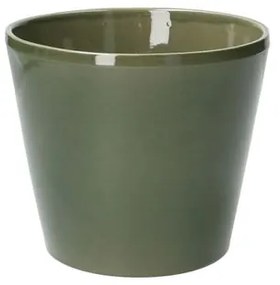 Bloempot, aardewerk, donkergroen,Ø 15,5 cm