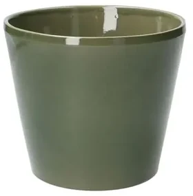 Bloempot, aardewerk, donkergroen,Ø 15,5 cm