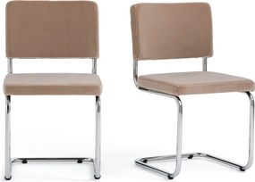 Set van 2 cantilever stoelen in fluweel, Sarva