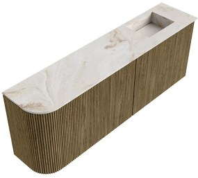 Mondiaz Joya DLux 110cm toiletmeubel ronding links dusk met wastafel faye rechts zonder kraangat frappe