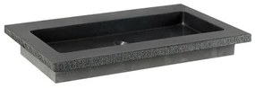 Forzalaqua Nova wastafel 80.5x51.5x9.5cm Rechthoek 2 kraangaten Natuursteen Graniet gezoet & gefrijnd 8010977