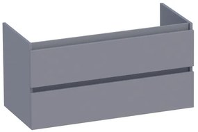 BRAUER Solution Wastafelonderkast - 100x46x50cm - 2 softclose greeploze lades - 1 sifonuitsparing - MDF - mat grijs 1795