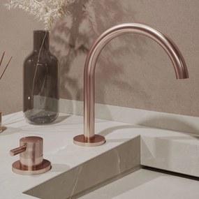 Saniclear Bond Stripes wastafelkraan 2-gats met Coldstart geborsteld koper