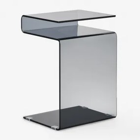 Rechthoekige Bijzettafel 40x35 Cm In Gehard Glas Diora Zwart - Sklum