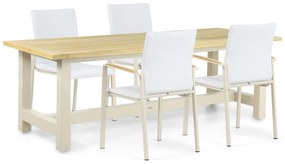 Tuinset 4 personen 200 cm Aluminium/textileen Taupe Lifestyle Garden Furniture Brandon/San